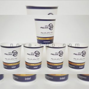 تولید لیوان کاغذی تبلیغاتی ویژه نمایشگاه برای شرکت پردازش رایان پژواک