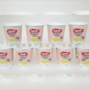 تولید لیوان کاغذی مقاوم در برابر حرارت با طرح شیر زعفران برای برند فلسکه